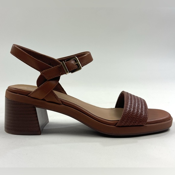 Shoes - Clarks Jaylan Ray Brown Tan Leather Womens Block Heel Sandals Strappy 26181661